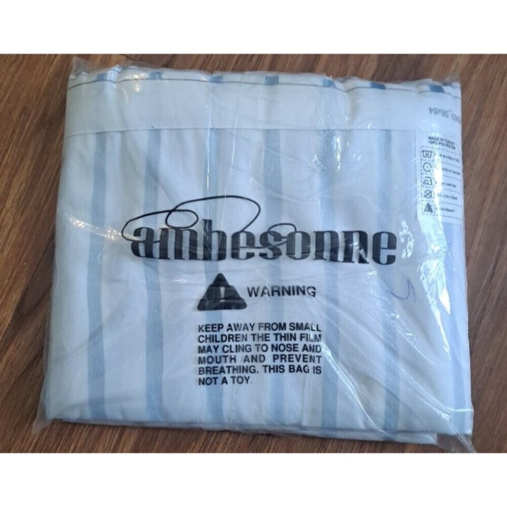 Ambesonne Curtain Panels NEW NWT Blue Ombre Stripes Set Of 2 Beach House 28x84